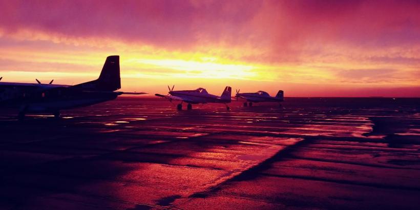 sunset among the tankers